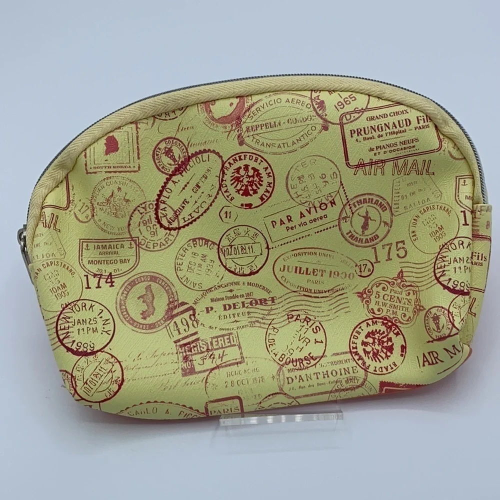 IPSY Passport Stamps 'Go There' Cosmetic Bag NWOT